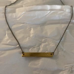 Initial C gold bar necklace